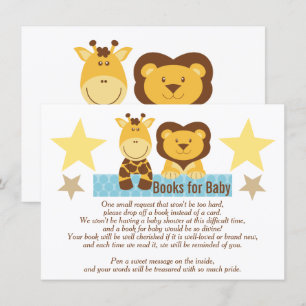 Bücher fürs Baby anstelle einer Babyparty Mitteilungskarte