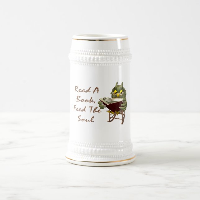 Bücher füttern dem Soul kluge Eule Bierglas (Mittel)