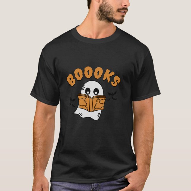 Bücher Ghost Boom Bücher Bibliothek Lehrer Hallo T-Shirt (Vorderseite)