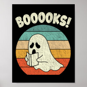 Bücher Ghost Halloween Vintag Teacher Book Libra Poster