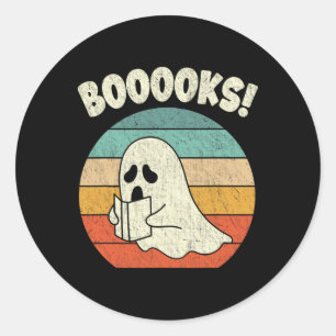 Bücher Ghost Halloween Vintag Teacher Book Libra Runder Aufkleber