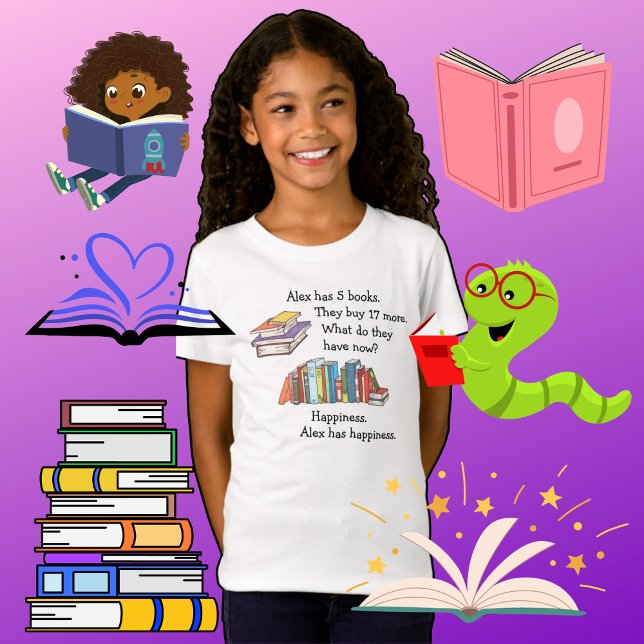 Bücher = Glück, Liebe zum Lesen T-Shirt (Von Creator hochgeladen)
