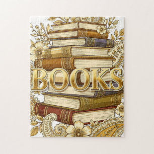 Bücher Gold Kunst Leser Schriftsteller Dichter Bib Puzzle