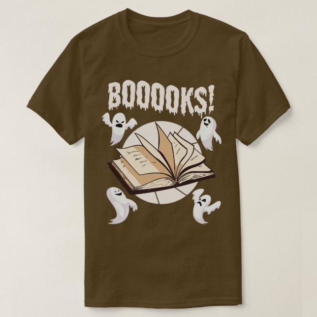 Bücher Halloween Book Ghost T-Shirt (Design vorne)