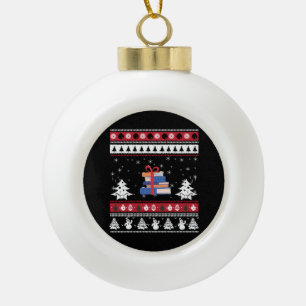 Bücher hässlich Weihnachten Weihnachts Funny Readi Keramik Kugel-Ornament