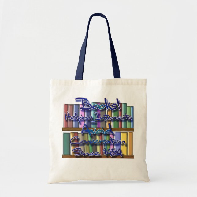Bücher helfen Introvertierten. Tragetasche (Vorne)