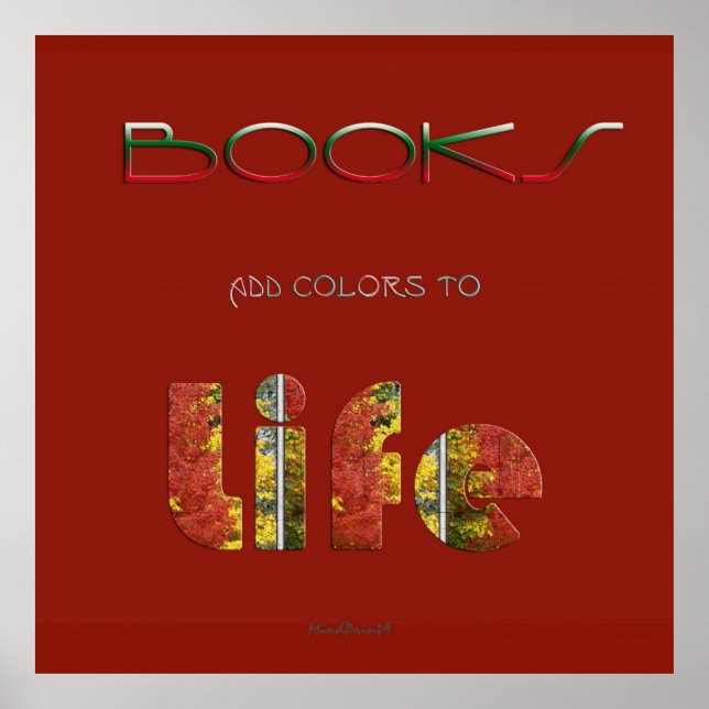 Bücher hinzufügen Farben Poster (Vorne)