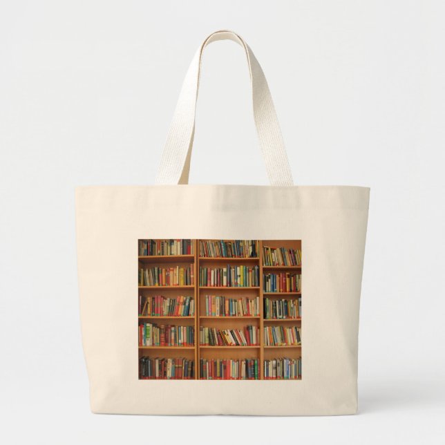 Bücher im Bücherregal Jumbo Stoffbeutel (Vorne)