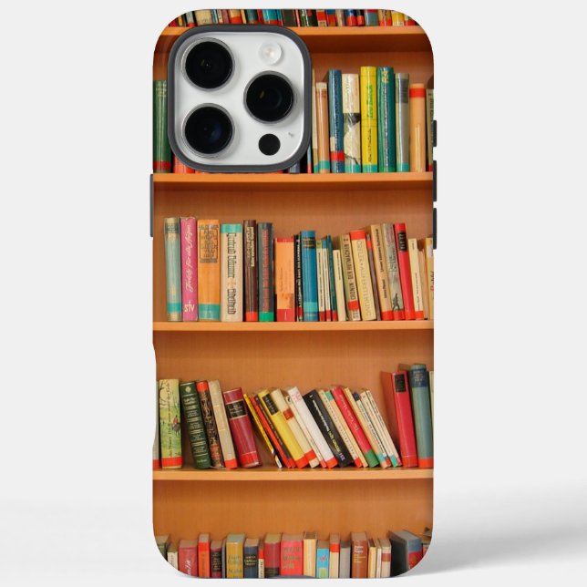 Bücher im Hintergrund der virtuellen Bibliothek Case-Mate iPhone Hülle (Rückseite)