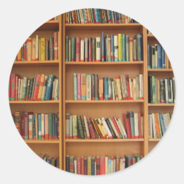 Bücher in der virtuellen Bibliothek Runder Aufkleber