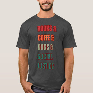 BÜCHER KAFFE HUNDE Retro T-Shirt