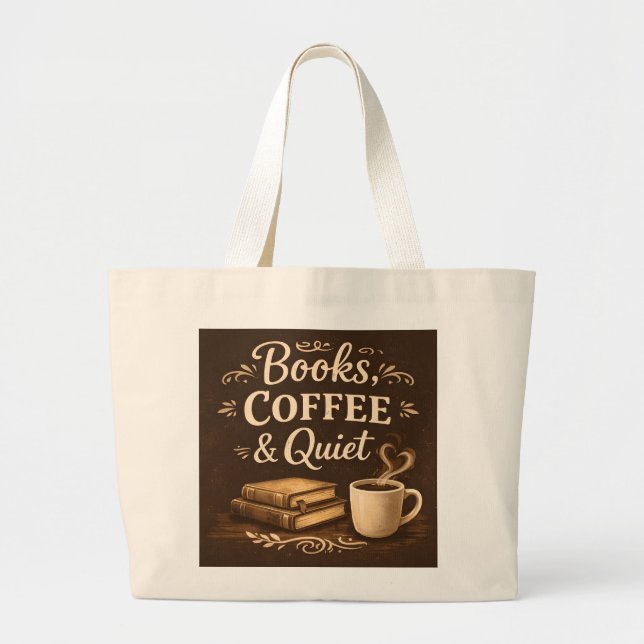 Bücher, Kaffee & Stille – Dark Academia Buchliebha Jumbo Stoffbeutel (Vorne)