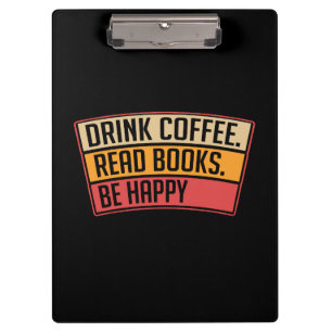 Bücher - Kaffee Trinken Bücher Lesen, Buchliebhabe Klemmbrett