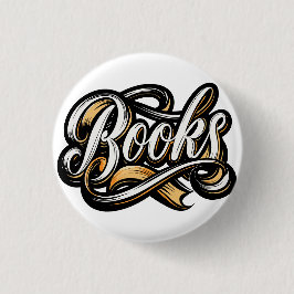 Bücher Kalligrafie Design Tattoo Ribbon Stil Button