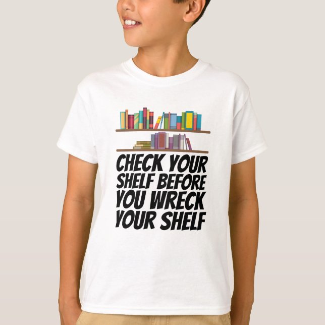 Bücher - Karo Ihr Zimmer T-Shirt (Vorderseite)