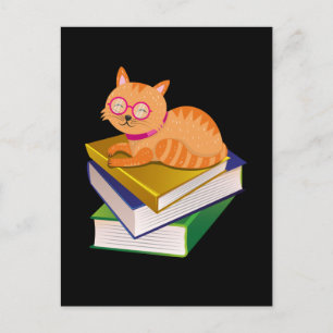 Bücher - Katzen und Bücher - Geschenk des Buches Postkarte