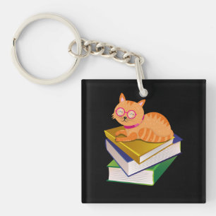 Bücher - Katzen und Bücher - Geschenk des Buches Schlüsselanhänger
