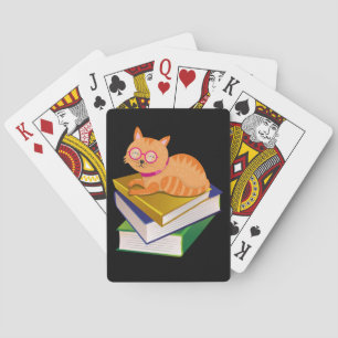 Bücher - Katzen und Bücher - Geschenk des Buches Spielkarten