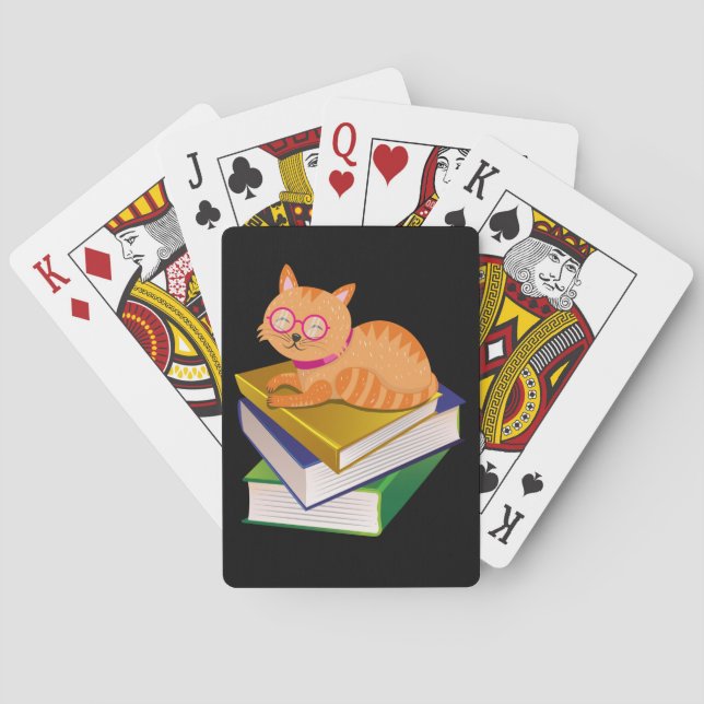 Bücher - Katzen und Bücher - Geschenk des Buches Spielkarten (Rückseite)