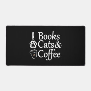 Bücher, Katzen und Kaffee Schreibtischunterlage