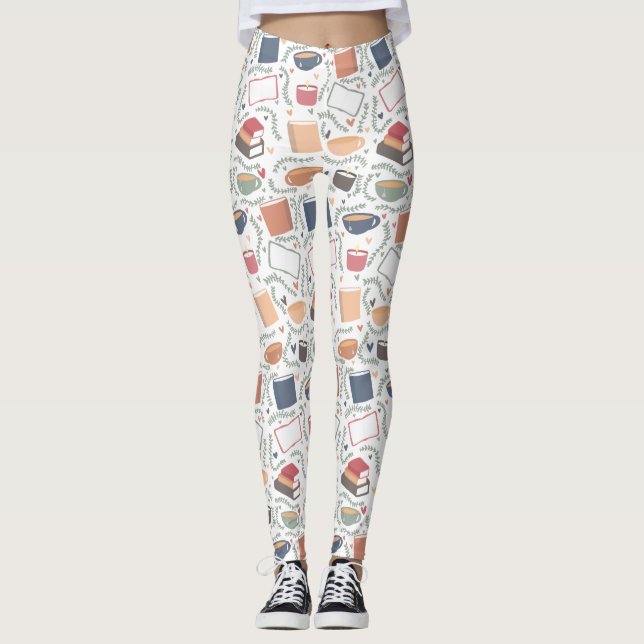 Bücher, Kerzen und Tee Leggings (Vorderseite)