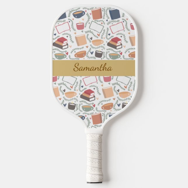 Bücher, Kerzen und Tee Pickleball Schläger (Vorderseite)