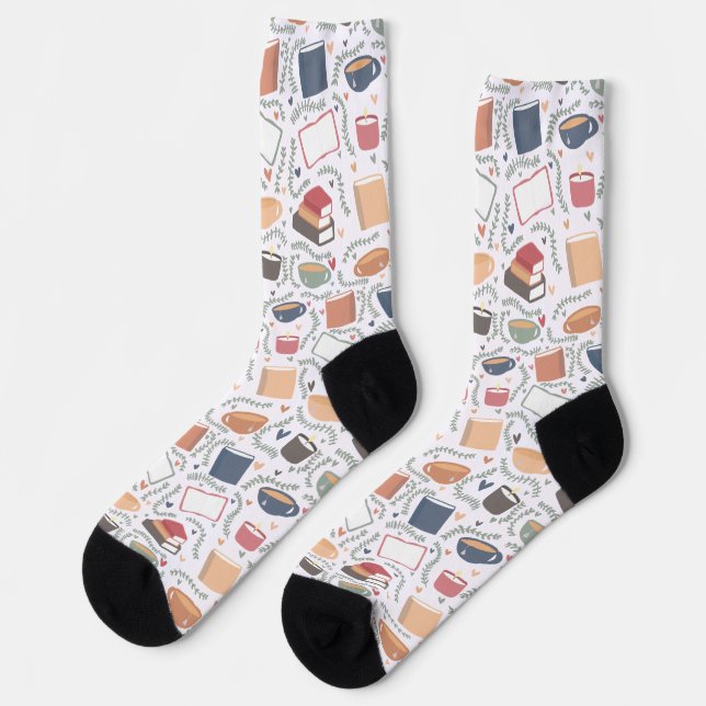 Bücher, Kerzen und Tee Socken (Linkes Detail)