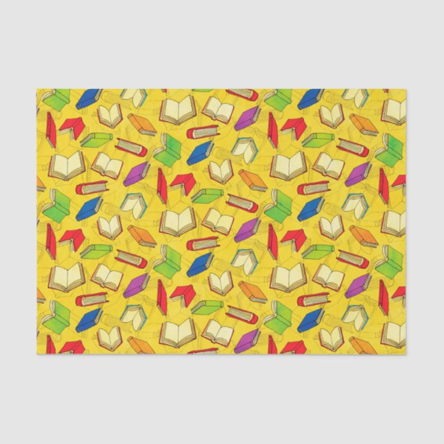 Bücher kopieren auf Gelb Seidenpapier (Vorderseite)