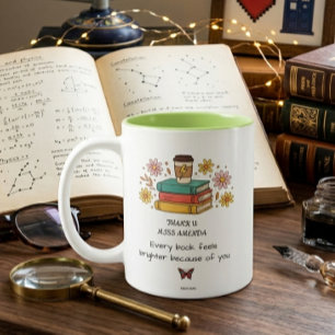 Bücher Lehrer Danke Geschenk Personalisierte Tasse