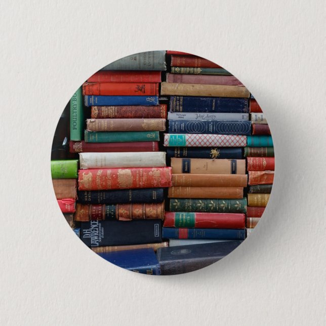 Bücher lesen alte Bücher der Liebe Button (Vorderseite)