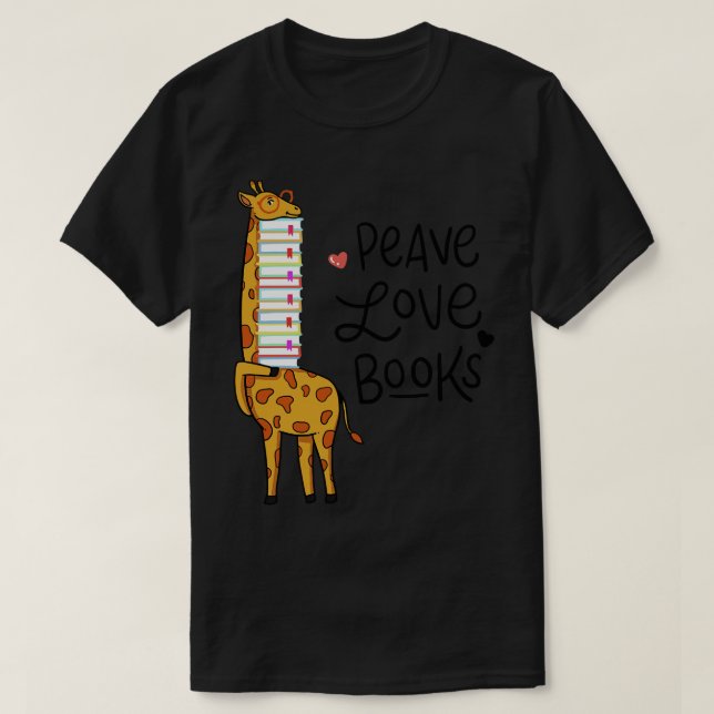 Bücher lesen Buch Giraffe T-Shirt (Design vorne)