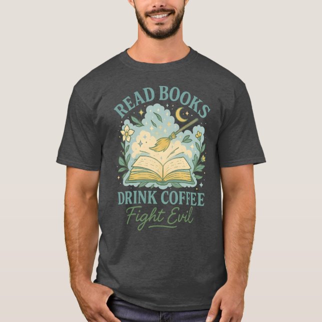 BÜCHER LESEN GETRÄNKKAFFEE T-Shirt (Vorderseite)