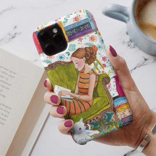 Bücher lesen Girl Cat Liebhaber   iPhone 7 plus Fa Case-Mate iPhone Hülle