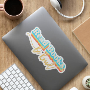 Bücher lesen Sei nett Retro Aufkleber