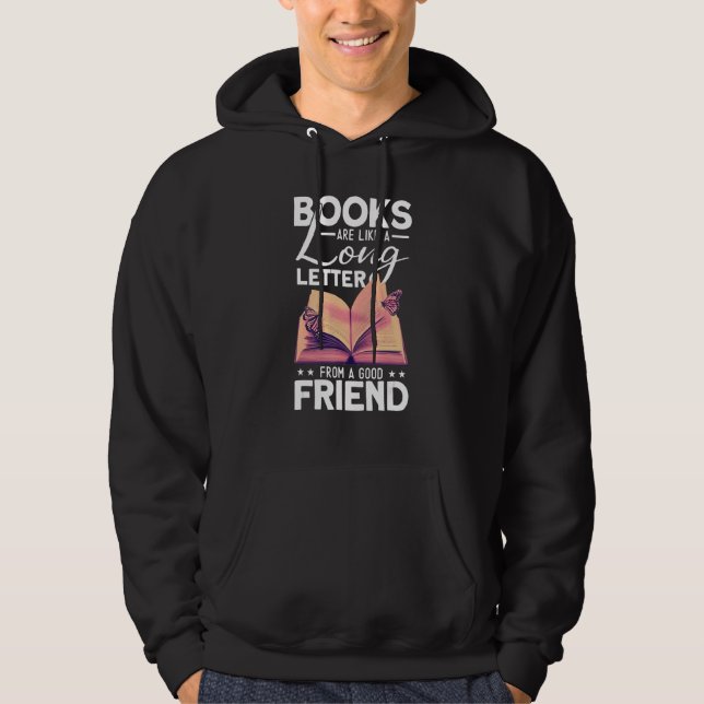 Bücher lesender Bücherwurm Hoodie (Vorderseite)