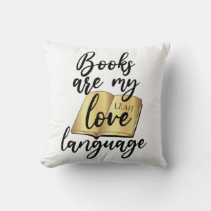 Bücher Lieblings Sprache Schwarz Gold Bücherliebha Kissen