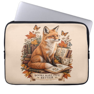 Bücher machen das Leben besser – Vintage Fox Readi Laptopschutzhülle