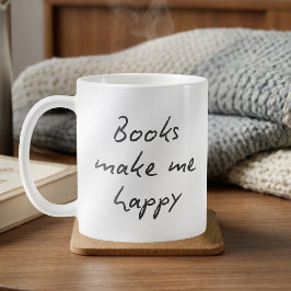 Bücher machen mich glücklich Handschriftliche dunk Kaffeetasse