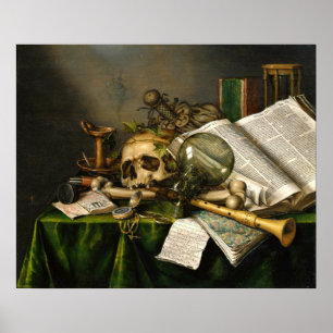 Bücher, Manuskripte und Schädelposter Poster
