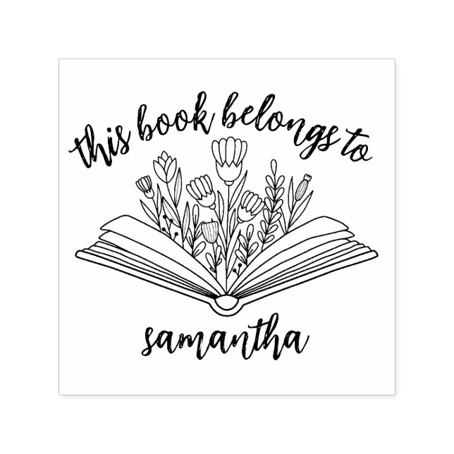 Bücher mit Blume Dieses Buch gehört Permastempel (Design)