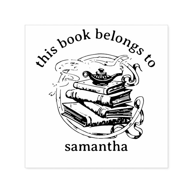 Bücher mit Genie Lamp Dieses Buch gehört Permastempel (Design)