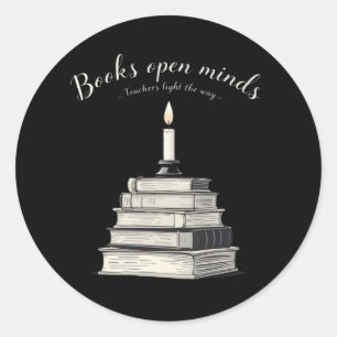 Bücher mit offenen Minds - Lehrer entzünden den We Runder Aufkleber