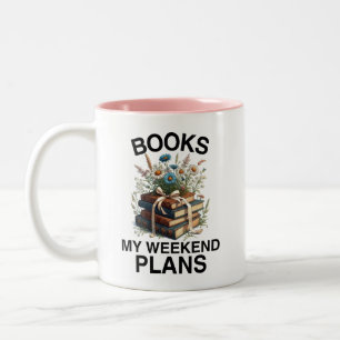 Bücher My Weekend plant Englischlehrerin Funny Zweifarbige Tasse