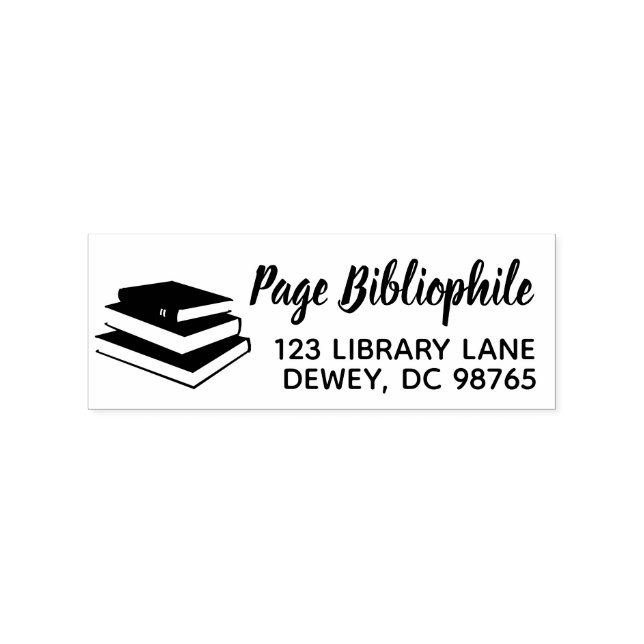 Bücher Name Rücksendeadresse Briefmarke Lehrer Bib Gummistempel (Prägung)