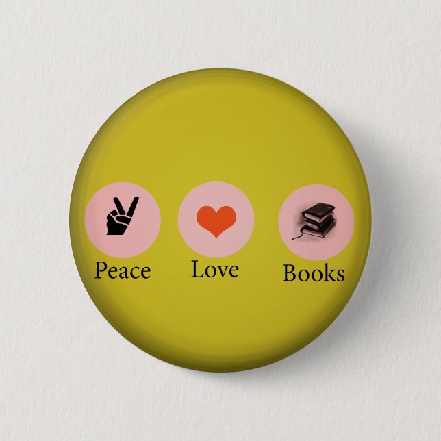 Bücher =peace=Liebe Button (Vorderseite)