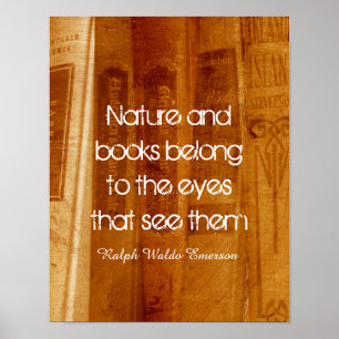 Bücher poster Vintage Stil Foto Zitat in sepia