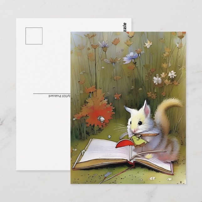 Bücher, Postkarte für Postübergänge (Vorne/Hinten)