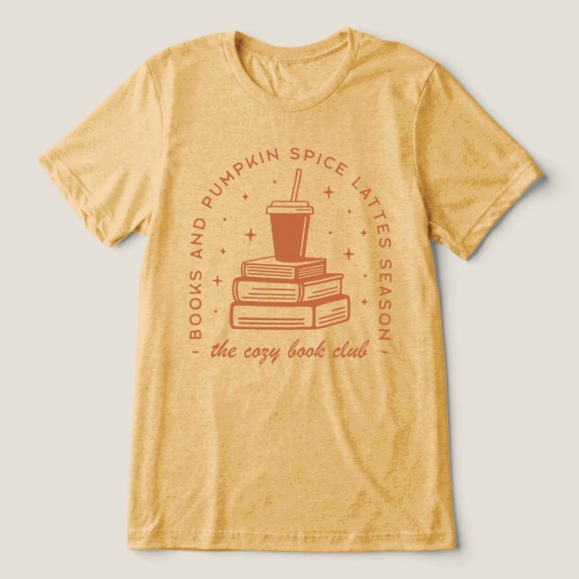 Bücher & Pumpkin Gewürzsaison Tri-Blend Shirt (Design Vorderseite)