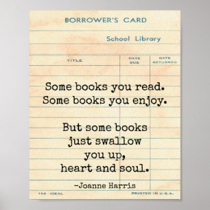 Bücher schlucken Sie hoch Joanne Harris Wall Art Poster