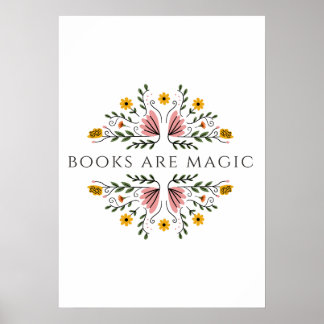 Bücher sind Magie-Aufkleber Poster
